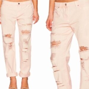 Almost Famous Distressed Skinny Jeans Dusty Pink Size 14